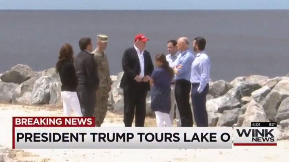 President Trump arrives in Florida to visit Lake Okeechobee and Herbert Hoover Dike