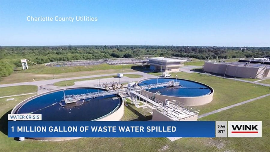 One Million Gallons of Untreated Wastewater Spilled in Charlotte County